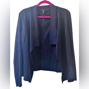 NWOT Raffinalla Faux Suede Navy Cropped Jacket